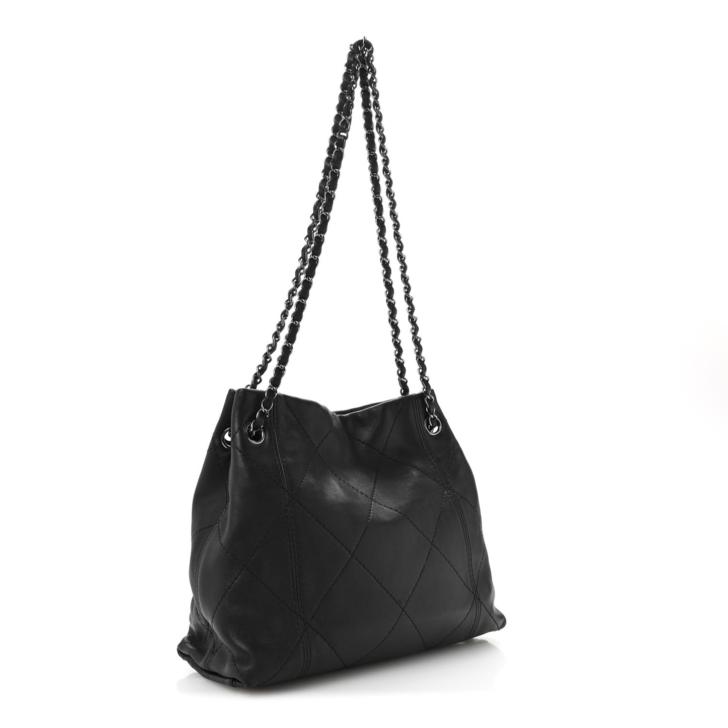 Lambskin Quilted Small Soft Touch Shoulder Bag Black