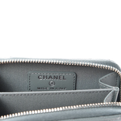 Chanel Caviar Quilted Zip Card Holder Light Blue 12 of 17