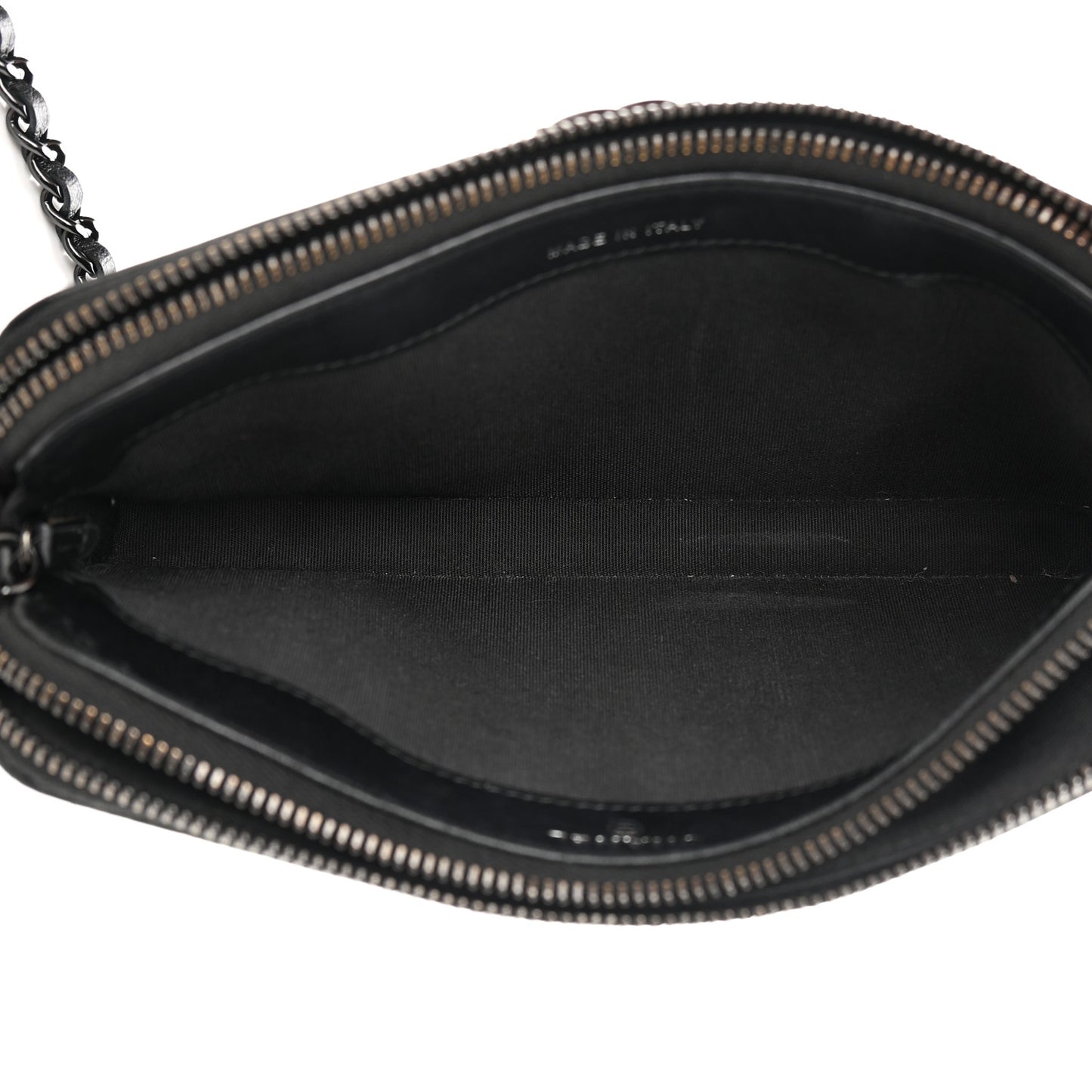 Lambskin Quilted Small Boy Clutch With Chain So Black