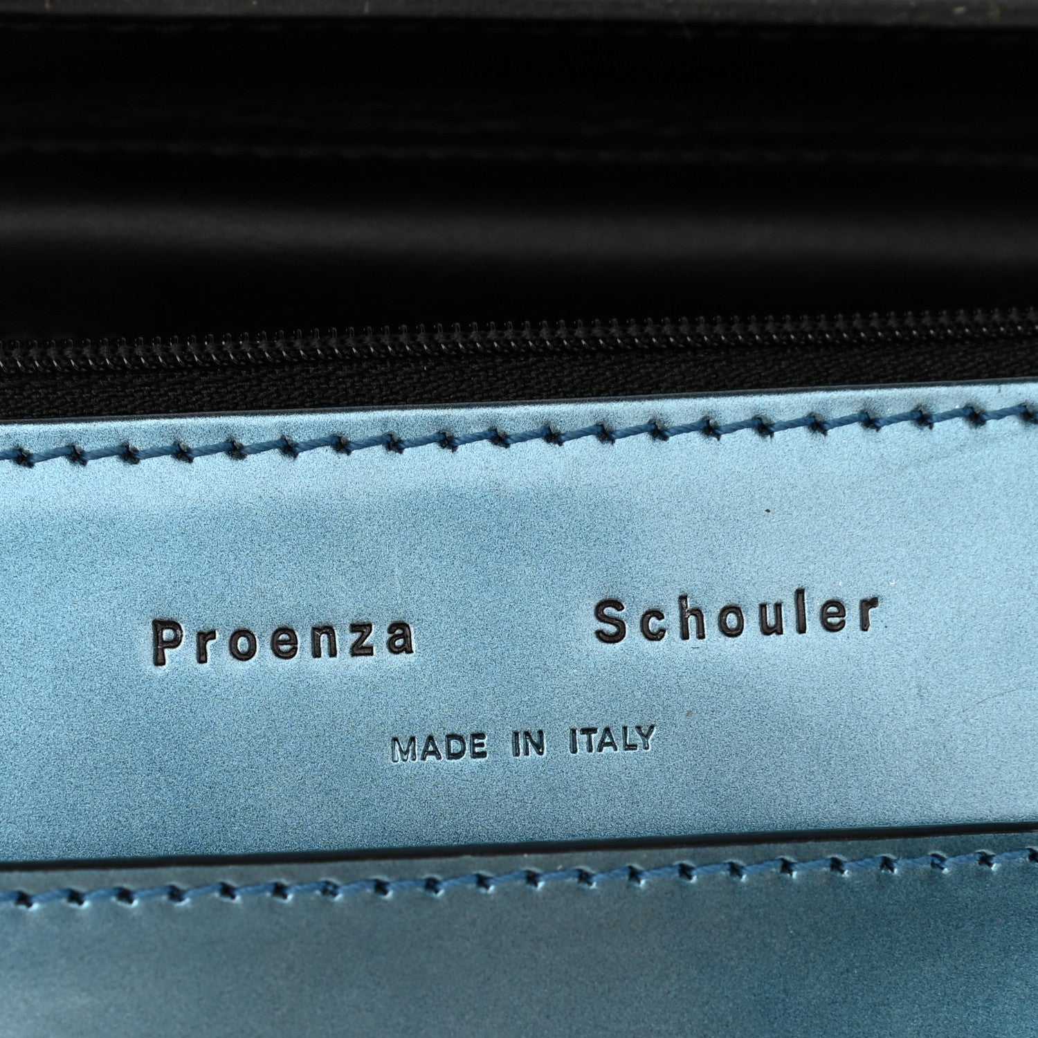 Proenza Schouler Metallic Calfskin PS1 Large Chain Wallet Ocean 6 of 8