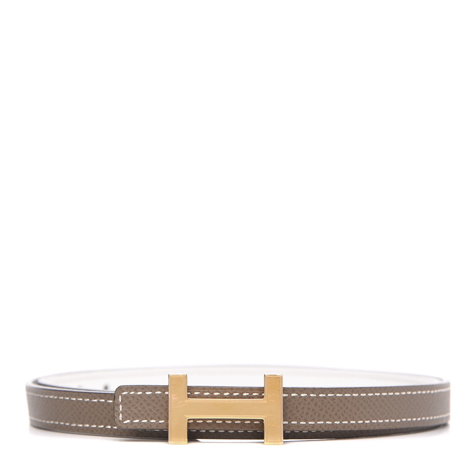 Hermes Epsom 13mm Focus Belt 75 Etoupe White 1 of 5