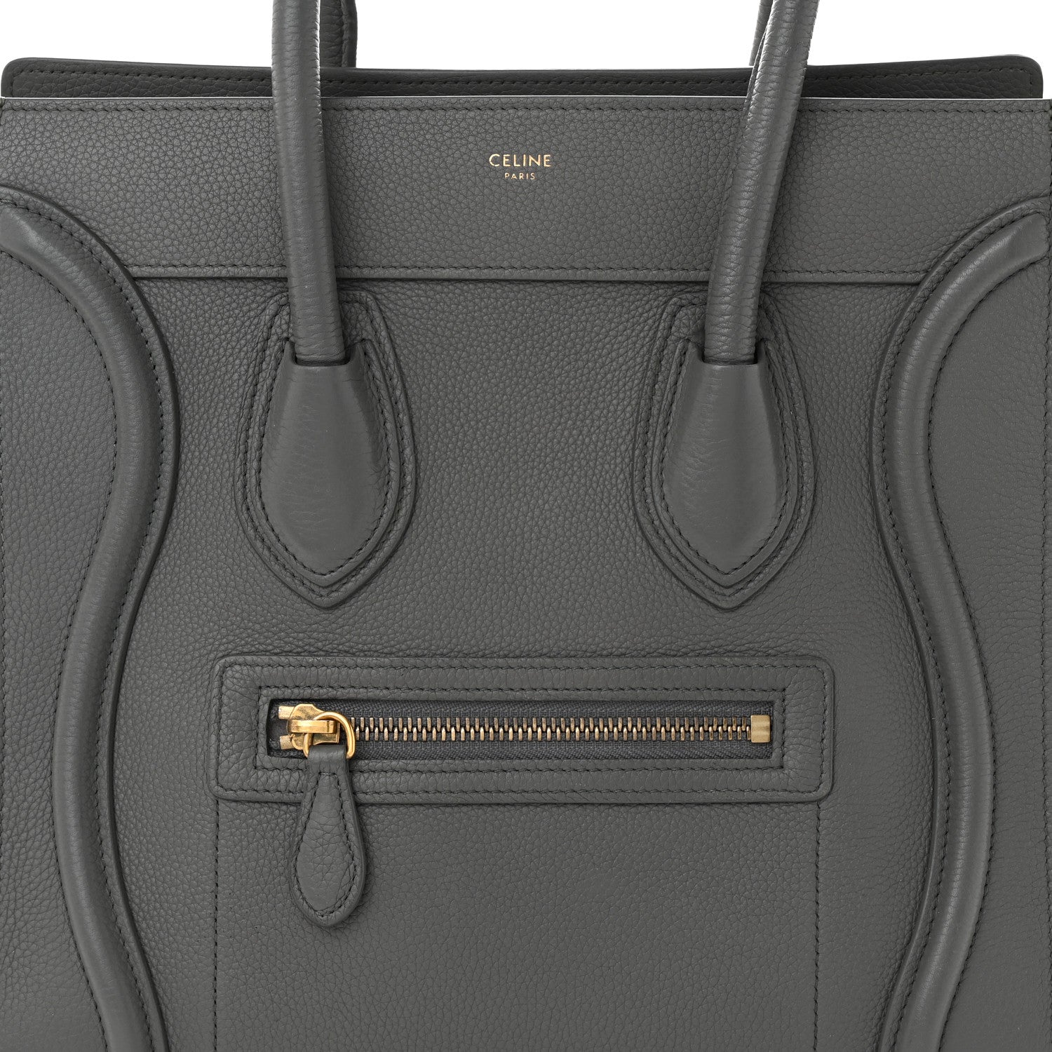 Celine Baby Drummed Calfskin Micro Luggage Kohl 8 of 18