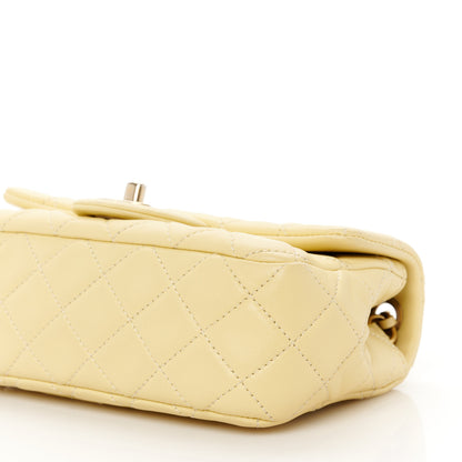 Chanel Lambskin Quilted Mini Rectangular Pearl Crush Flap Light Yellow 11 of 11