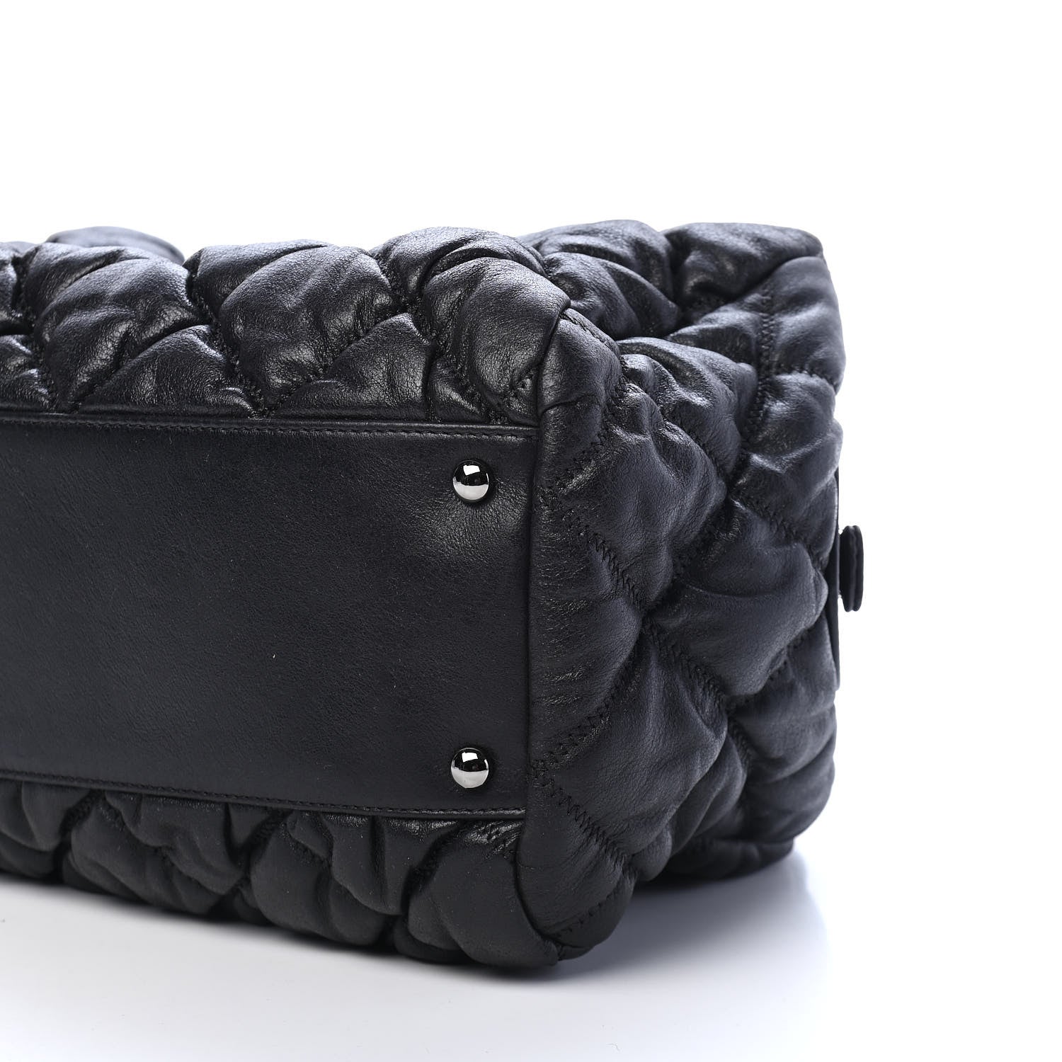 Chanel Calfskin Bubble Quilt Bowler Black 9 of 9