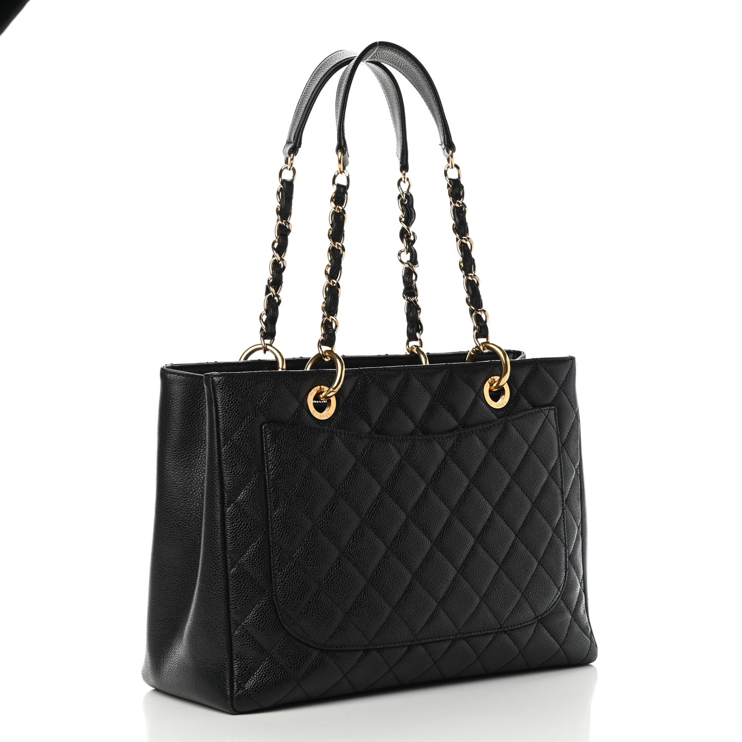 Caviar Quilted Grand Shopping Tote GST Black