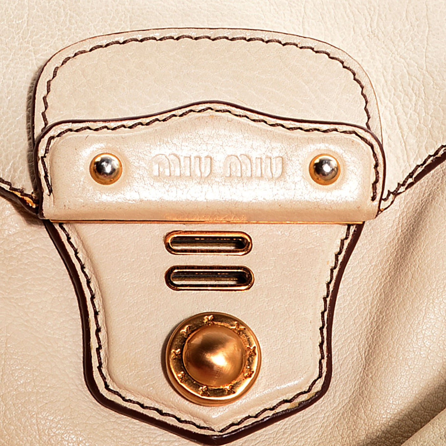 Leather Chain Shoulder Bag Ivory