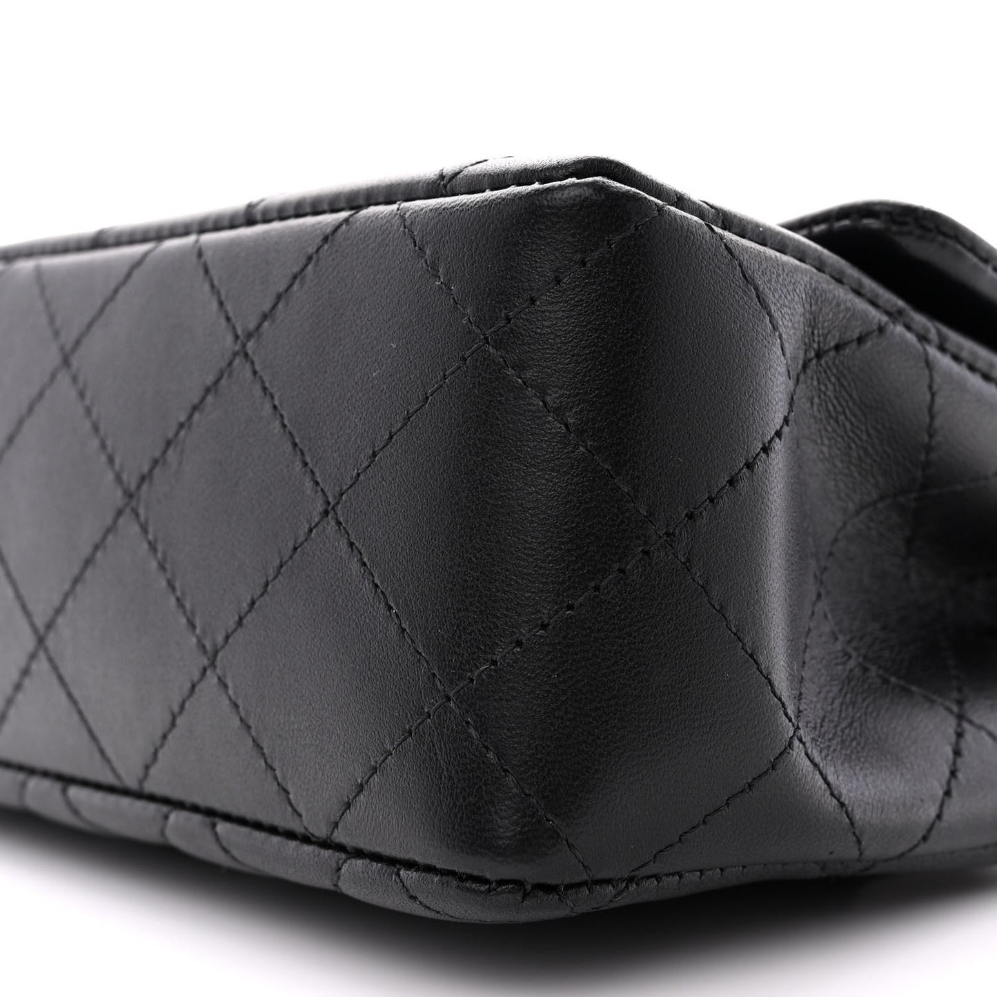 Lambskin Quilted Mini Rectangular Flap Black