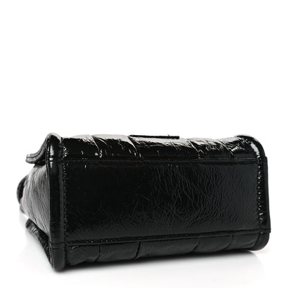 Marc Jacobs Shiny Crinkled Calfskin Mini The Tote Bag Black 3 of 8