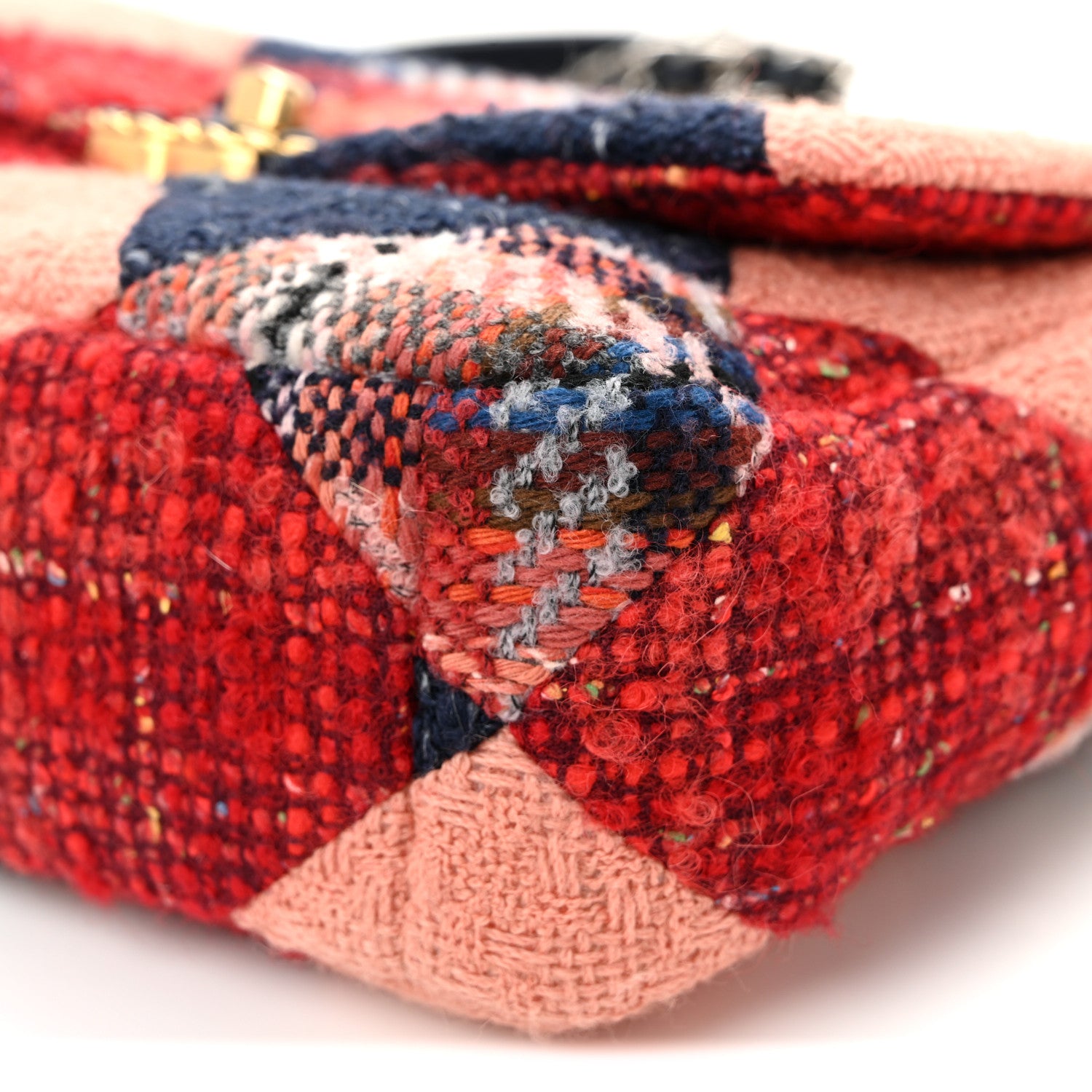 Chanel Tweed Quilted Medium Chanel 19 Flap Red Navy Multicolor 10 of 10