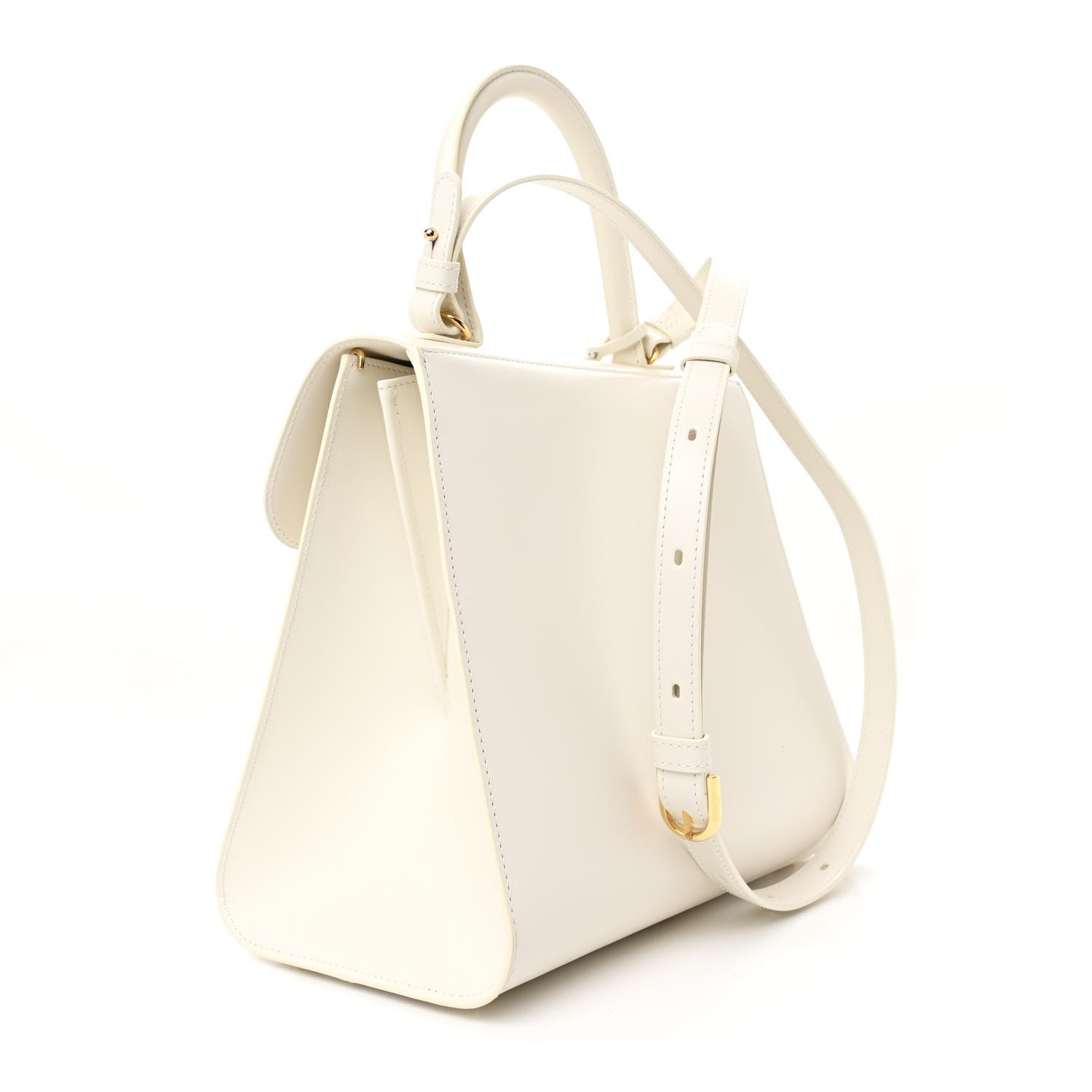 Delvaux Calfskin MM L'Humour Brillant Satchel Ivory Azure 4 of 13