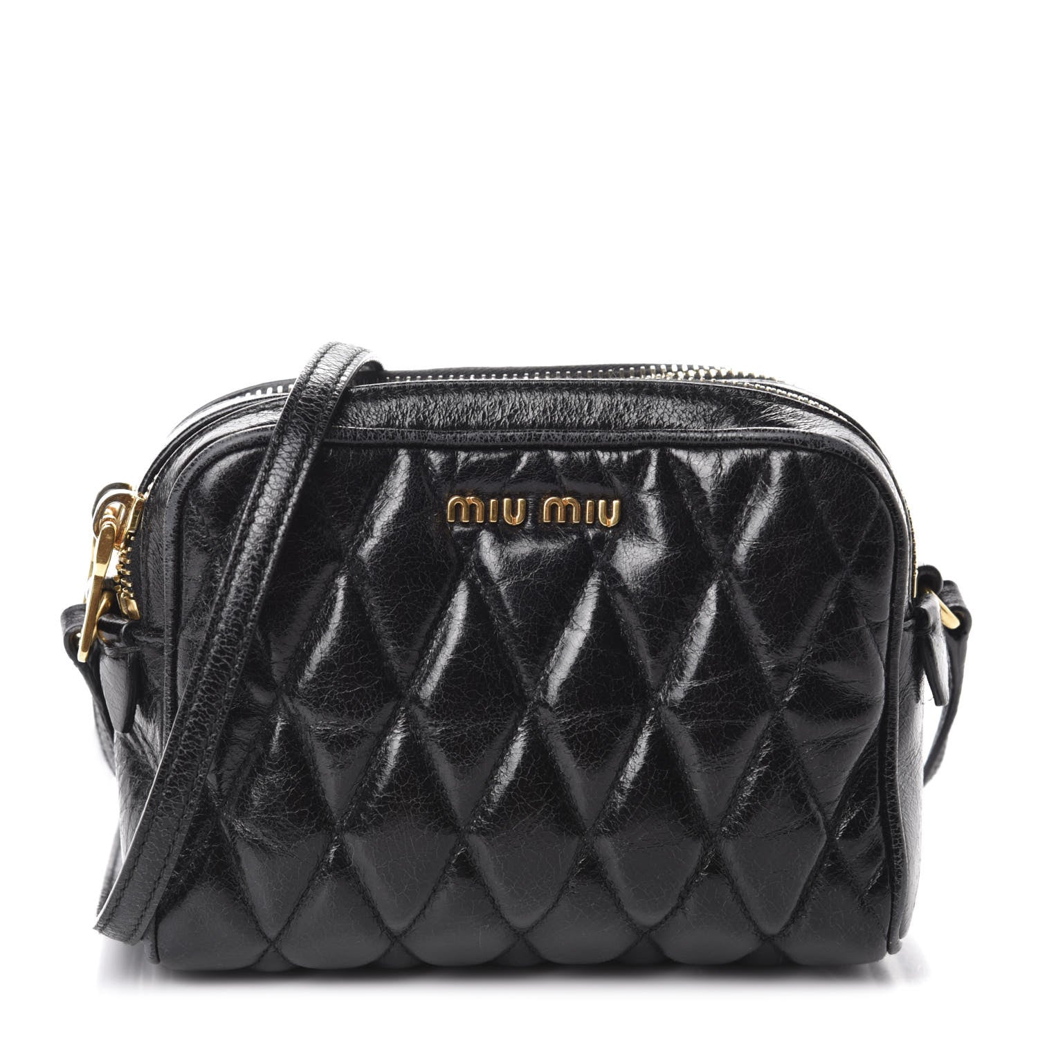 Miu Miu Vitello Lux Matelasse Camera Bag Black 1 of 9