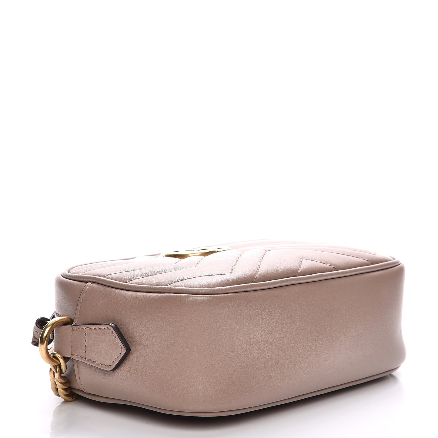 Calfskin Matelasse Mini GG Marmont Chain Shoulder Bag Nude