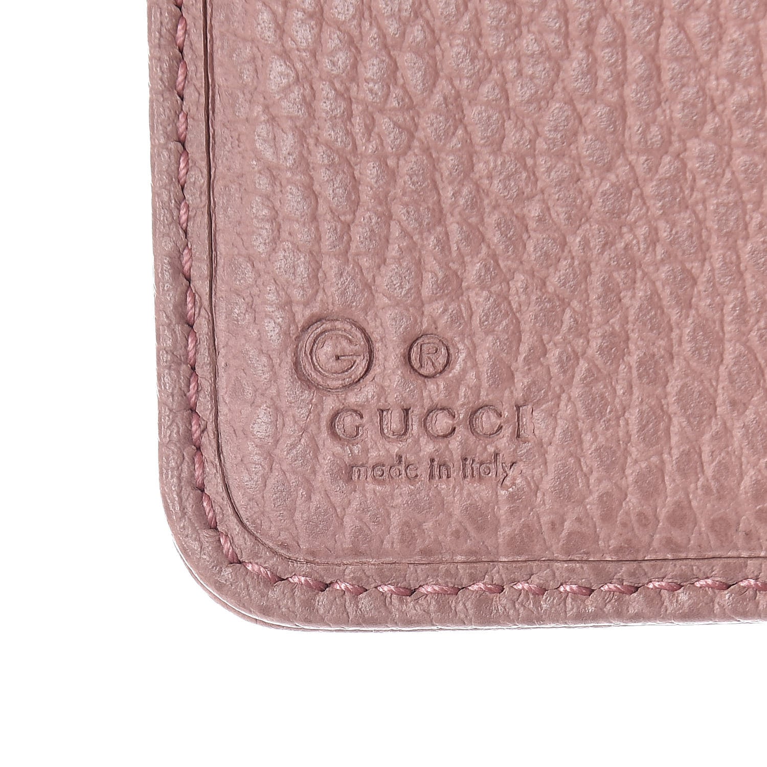 Gucci Monogram Dollar Calfskin Zip Around French Flap Wallet Beige Ebony Soft Pink 7 of 7