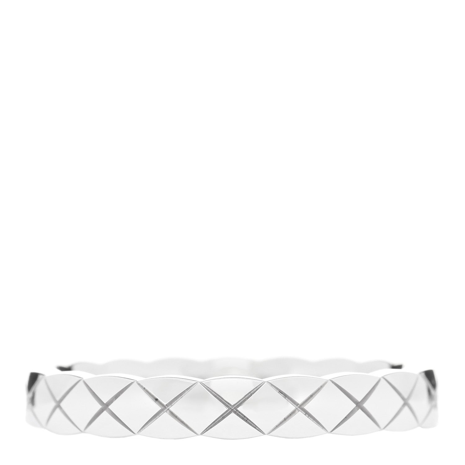 Chanel 18K White Gold Mini Coco Crush Ring 58 8.25 1 of 5