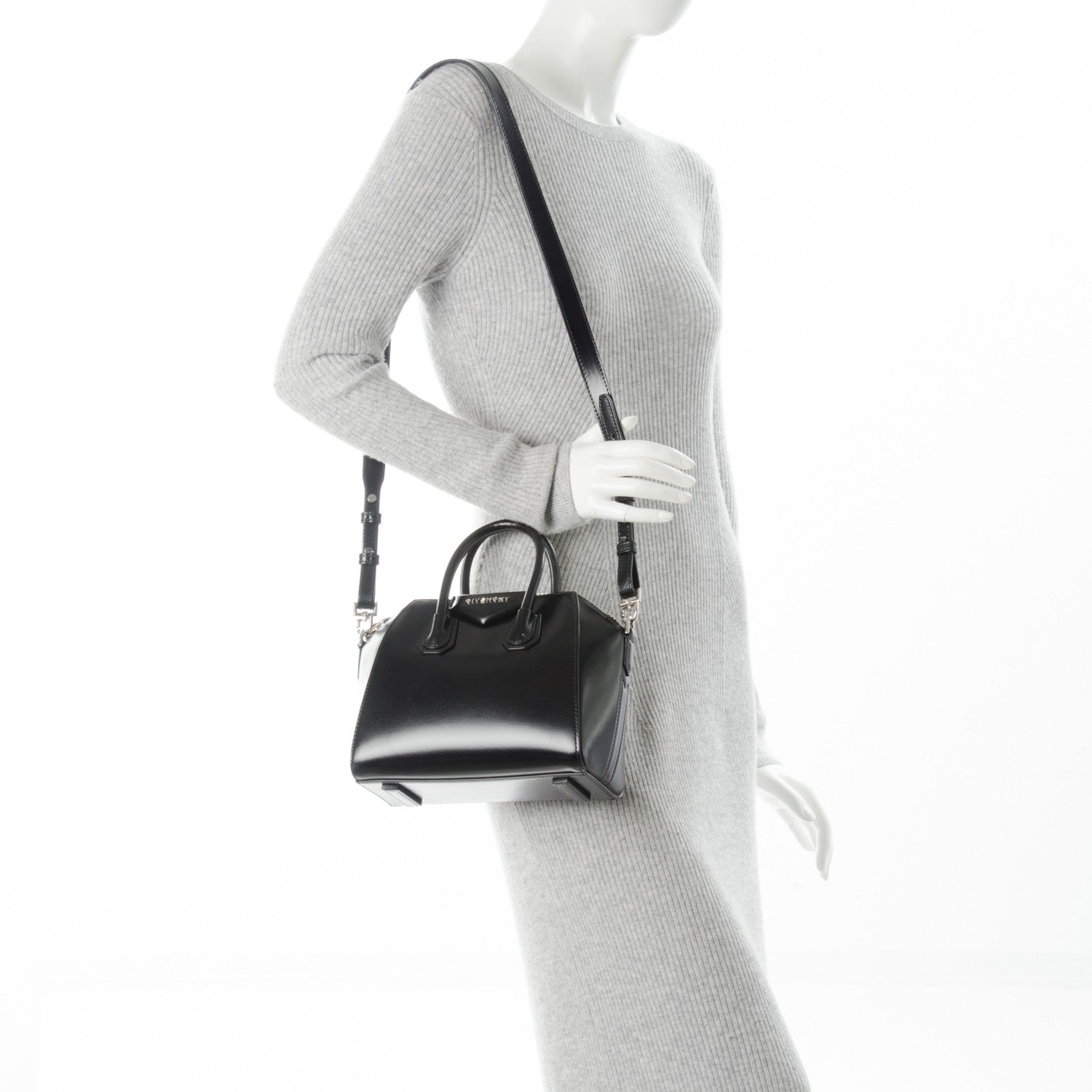 Givenchy Shiny Lord Calfskin Mini Antigona Black 2 of 7