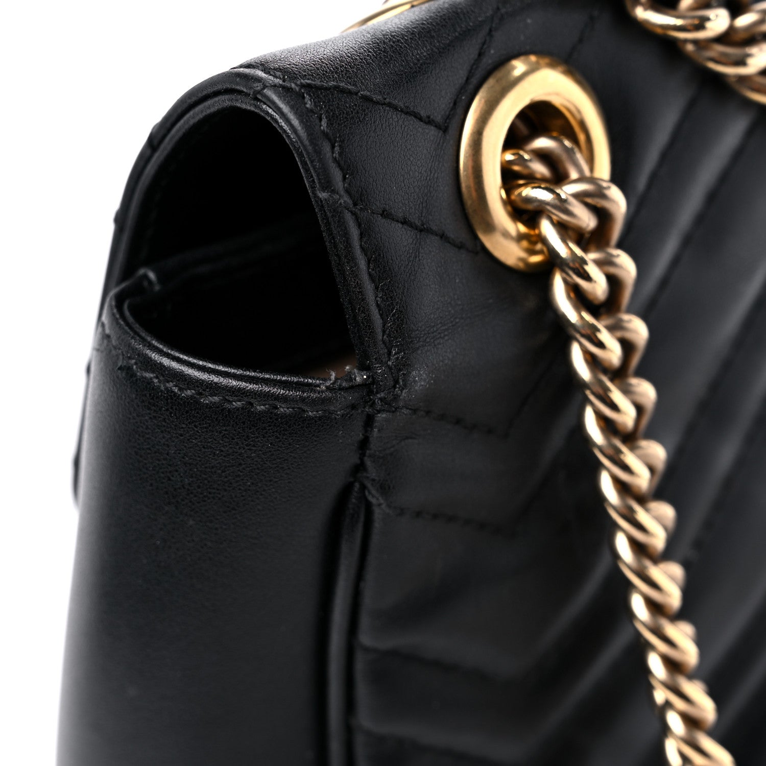 Gucci Calfskin Matelasse Medium GG Marmont Shoulder Bag Black 15 of 15