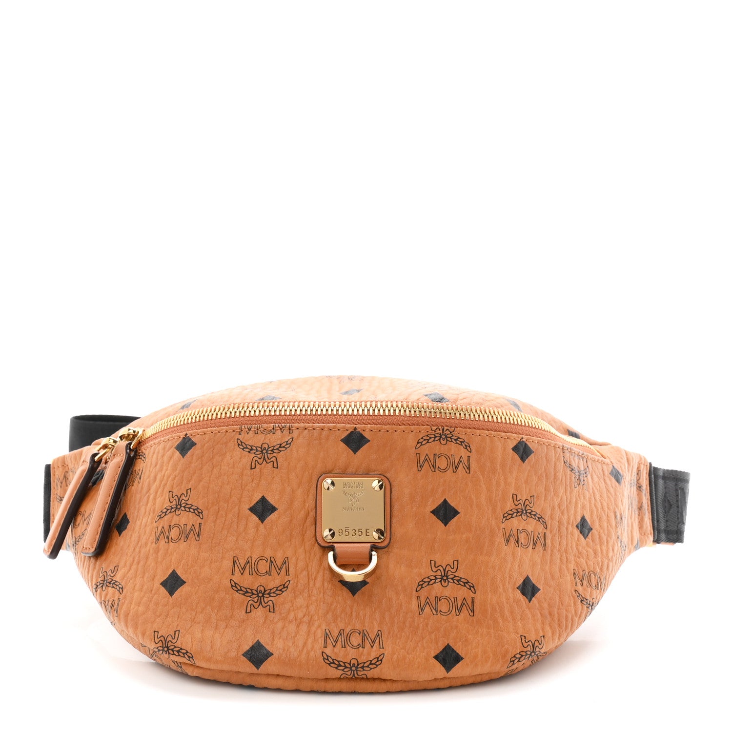 MCM Visetos Medium Fusten Belt Bag Cognac 1 of 9