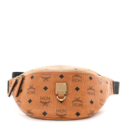 MCM Visetos Medium Fusten Belt Bag Cognac 1 of 9