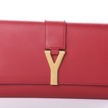 Saint Laurent Calfskin Classic Y Ligne Clutch Red 7 of 7