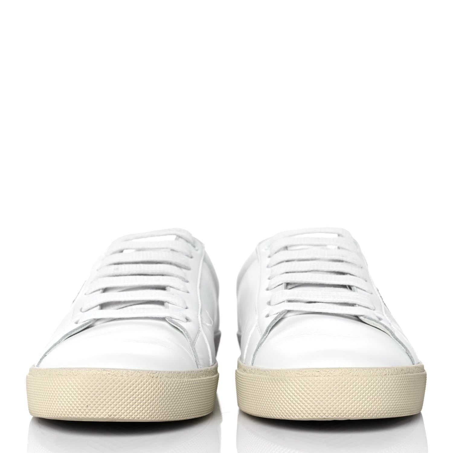 Saint Laurent Calfskin Embroidered Court Classic Sneakers 39 White Black 2 of 9