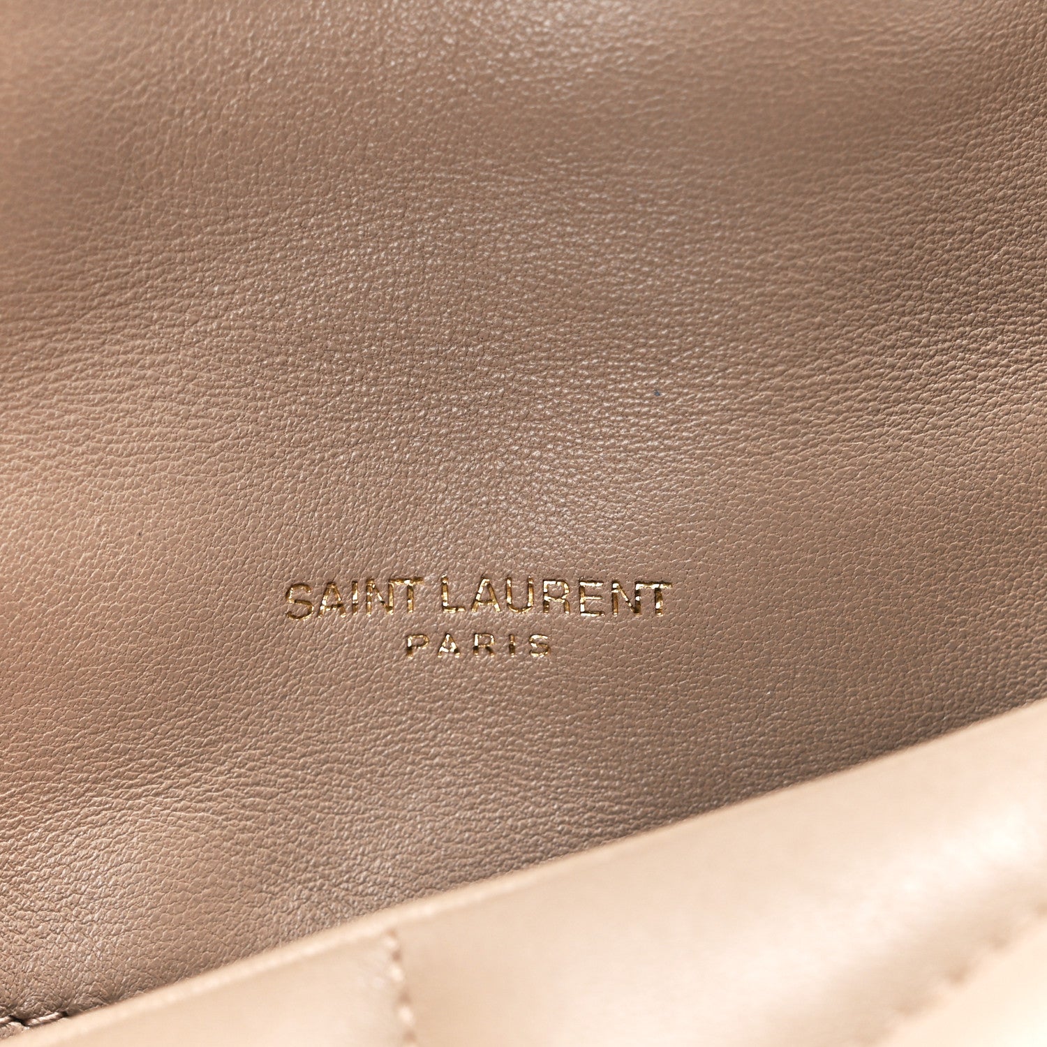 Saint Laurent Lambskin Quilted Toy Loulou Puffer Monogram Chain Satchel Dark Beige 7 of 13