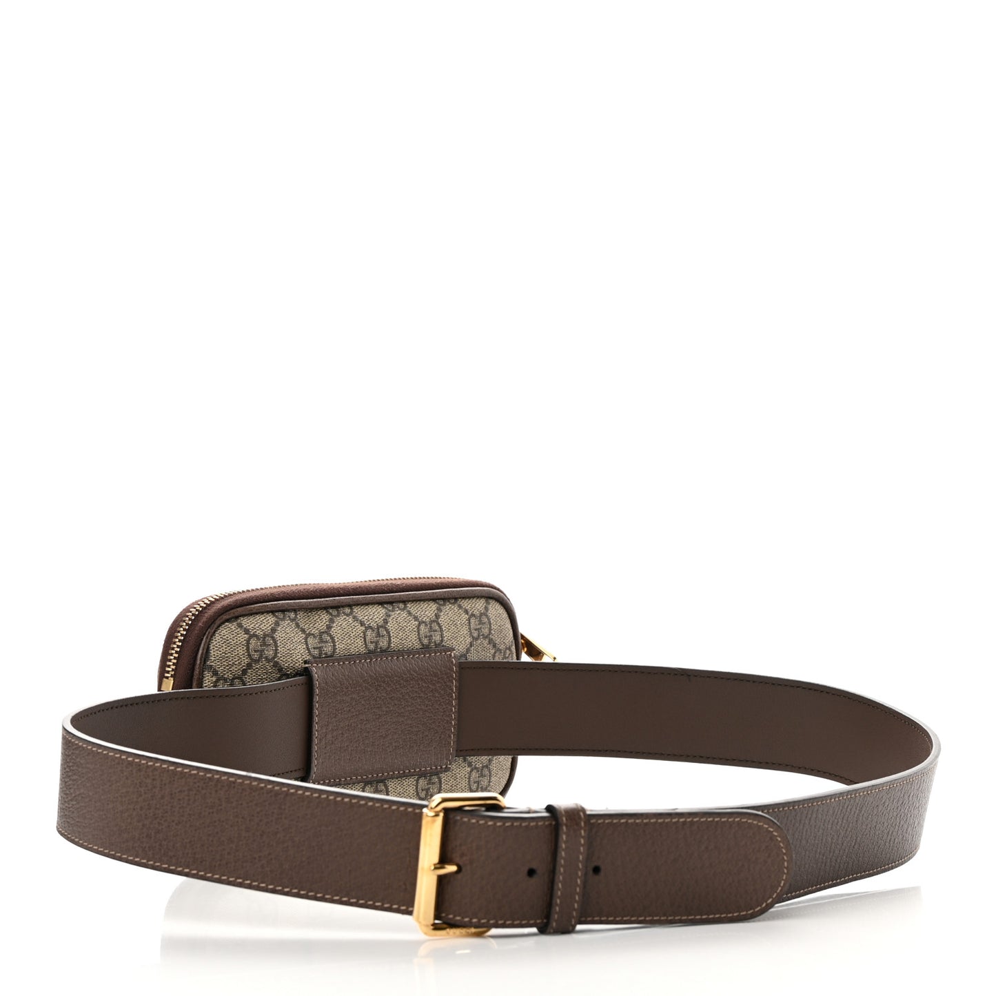 GG Supreme Monogram Ophidia Belted iPhone Case 95 38 Dark Brown