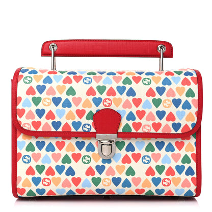 Gucci Coated Canvas Childrens Heart Buckle Top Handle Red 1 of 10