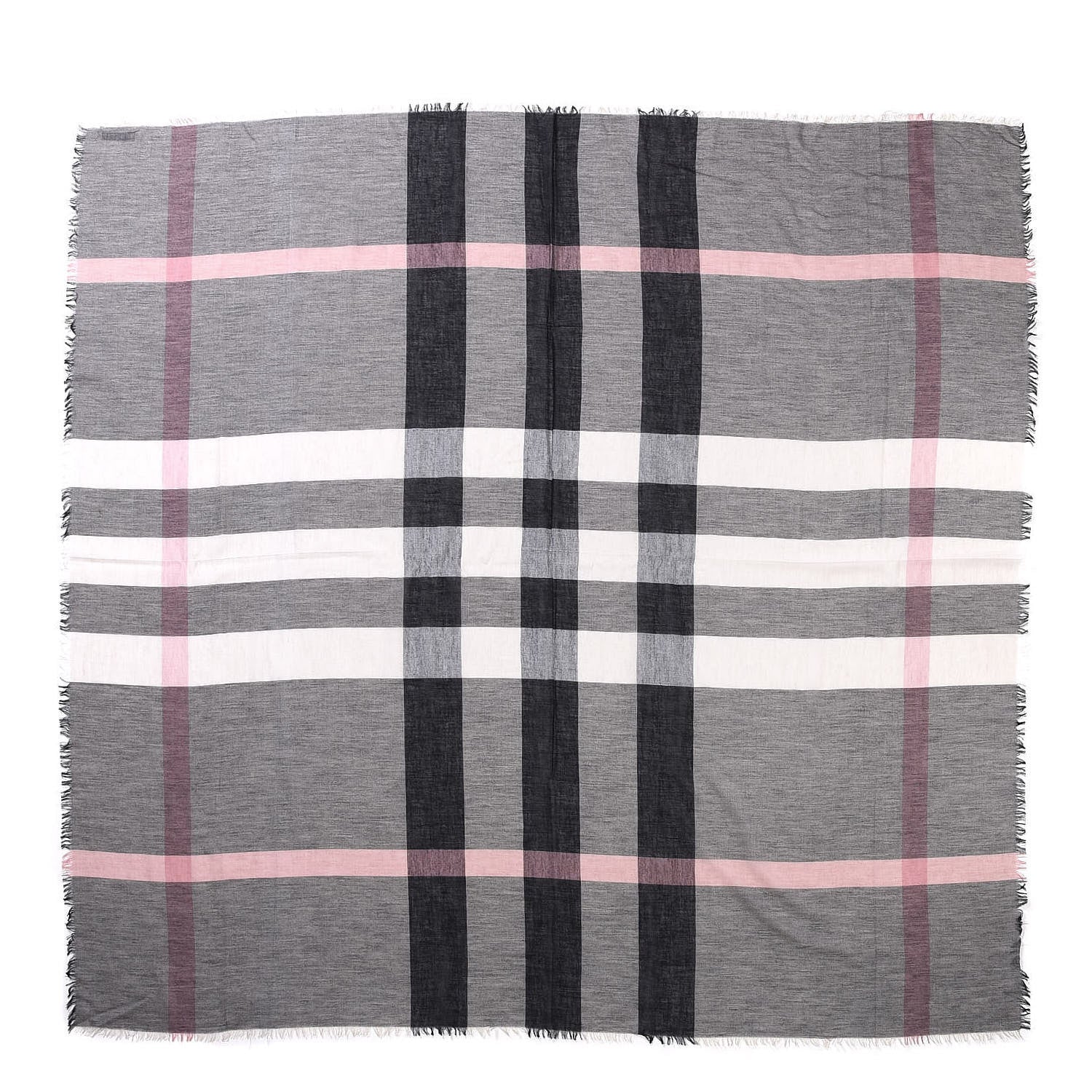 Burberry Wool Silk Gauze Check Scarf 3 of 7