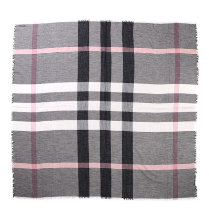 Burberry Wool Silk Gauze Check Scarf 3 of 7