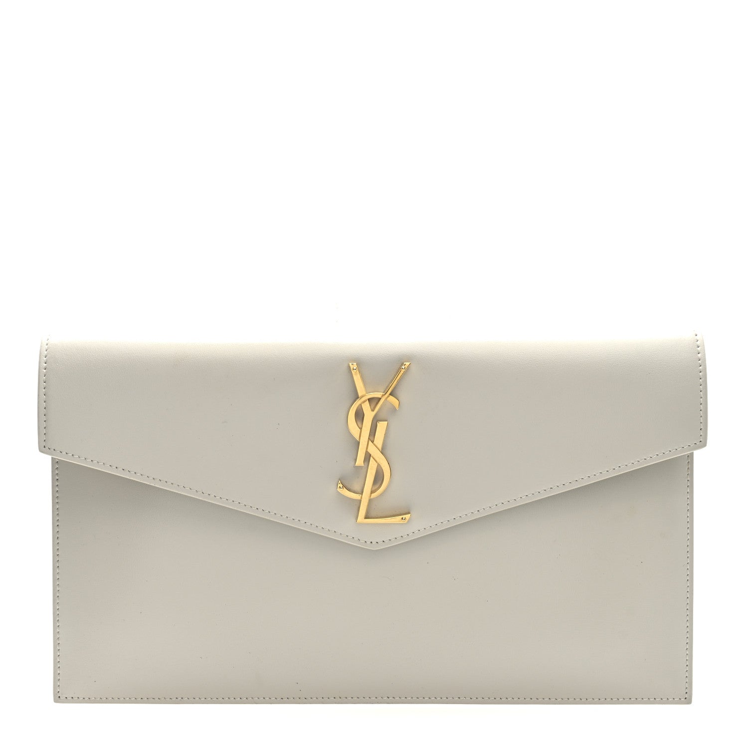 Saint Laurent Smooth Shiny Calfskin Uptown Pouch Crema Soft 1 of 6