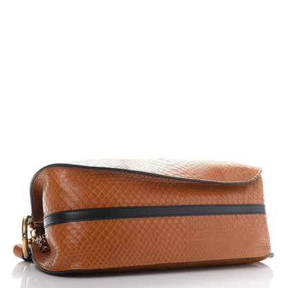 Chloe Python Calfskin Small Hayley Double Carry Satchel Caramel 5 of 9