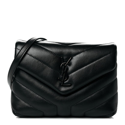 Saint Laurent Calfskin Y Quilted Monogram Toy Loulou Crossbody Bag Black 1 of 13
