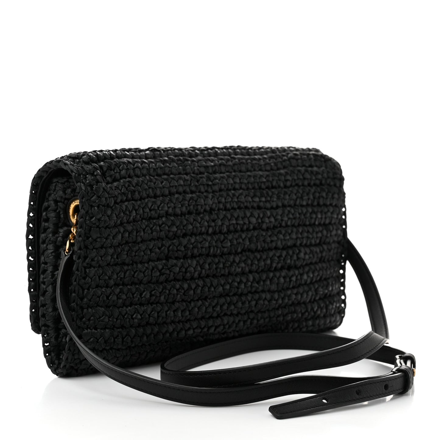 Raffia Monogram Tassel Kate 99 Black