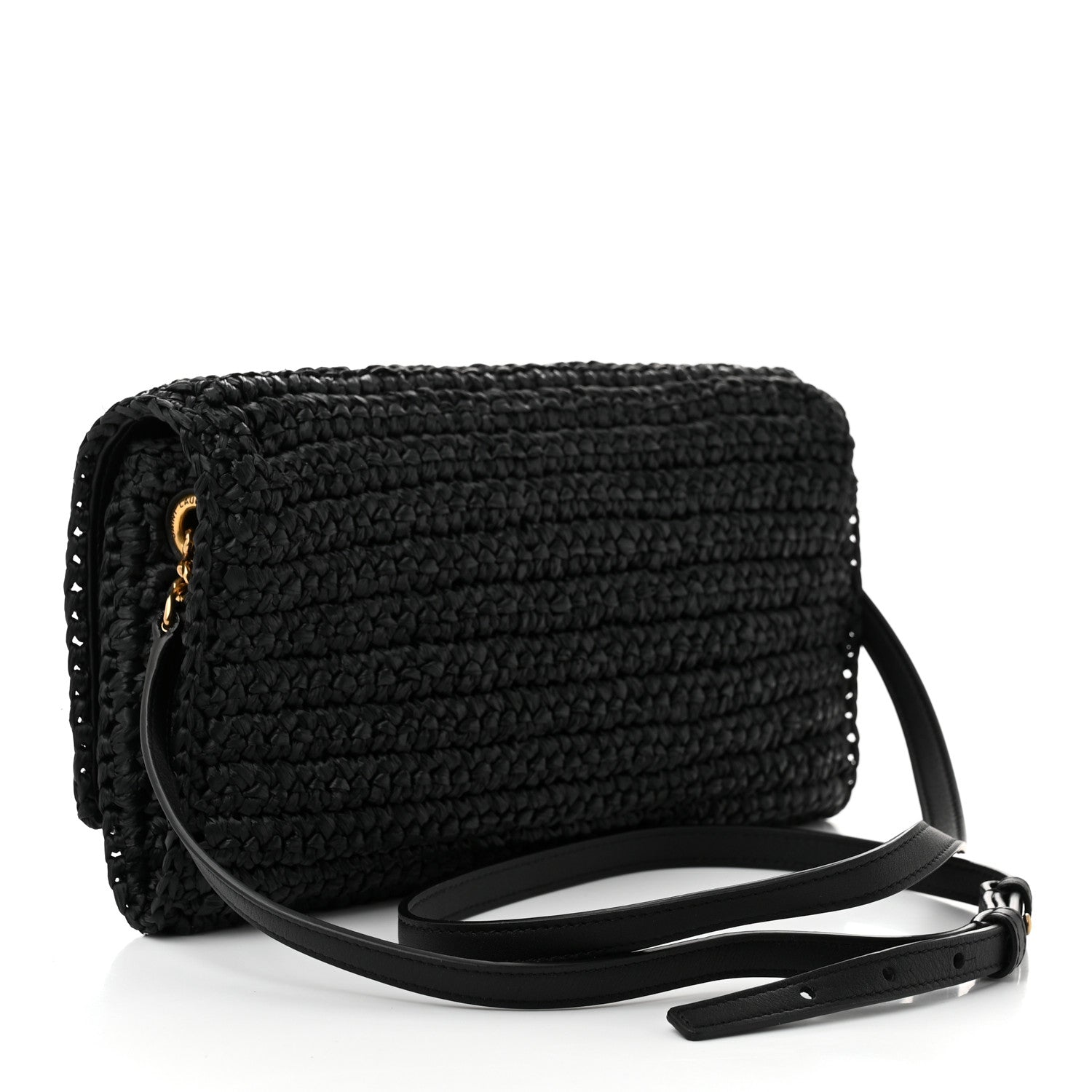 Saint Laurent Raffia Monogram Tassel Kate 99 Black 3 of 10