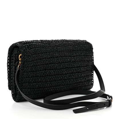 Saint Laurent Raffia Monogram Tassel Kate 99 Black 3 of 10