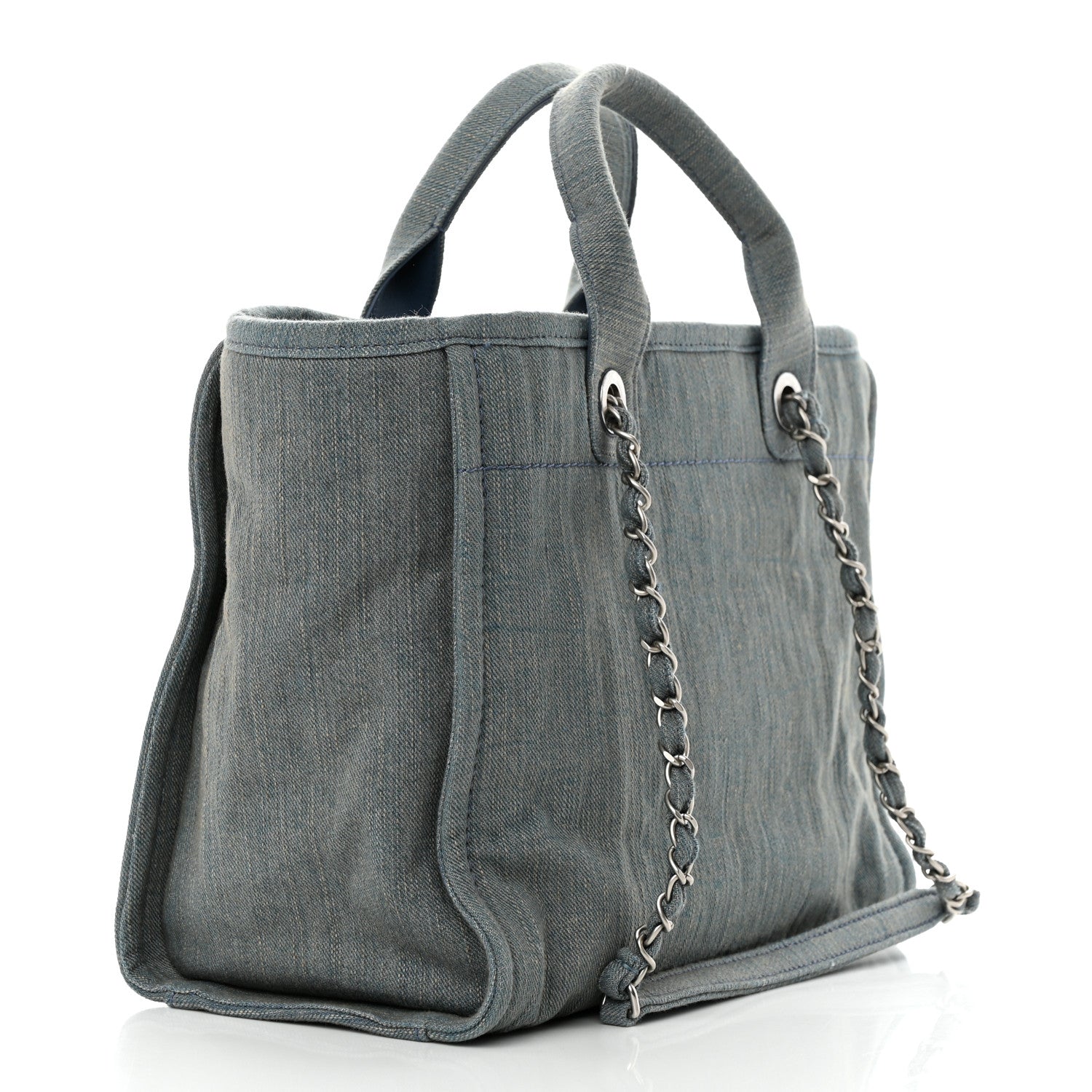 Chanel Denim Small Deauville Tote Light Blue 4 of 12