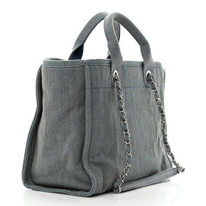 Chanel Denim Small Deauville Tote Light Blue 4 of 12