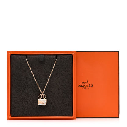 Hermes 18K Rose Gold Diamond Constance Amulette Pendant Necklace 5 of 5