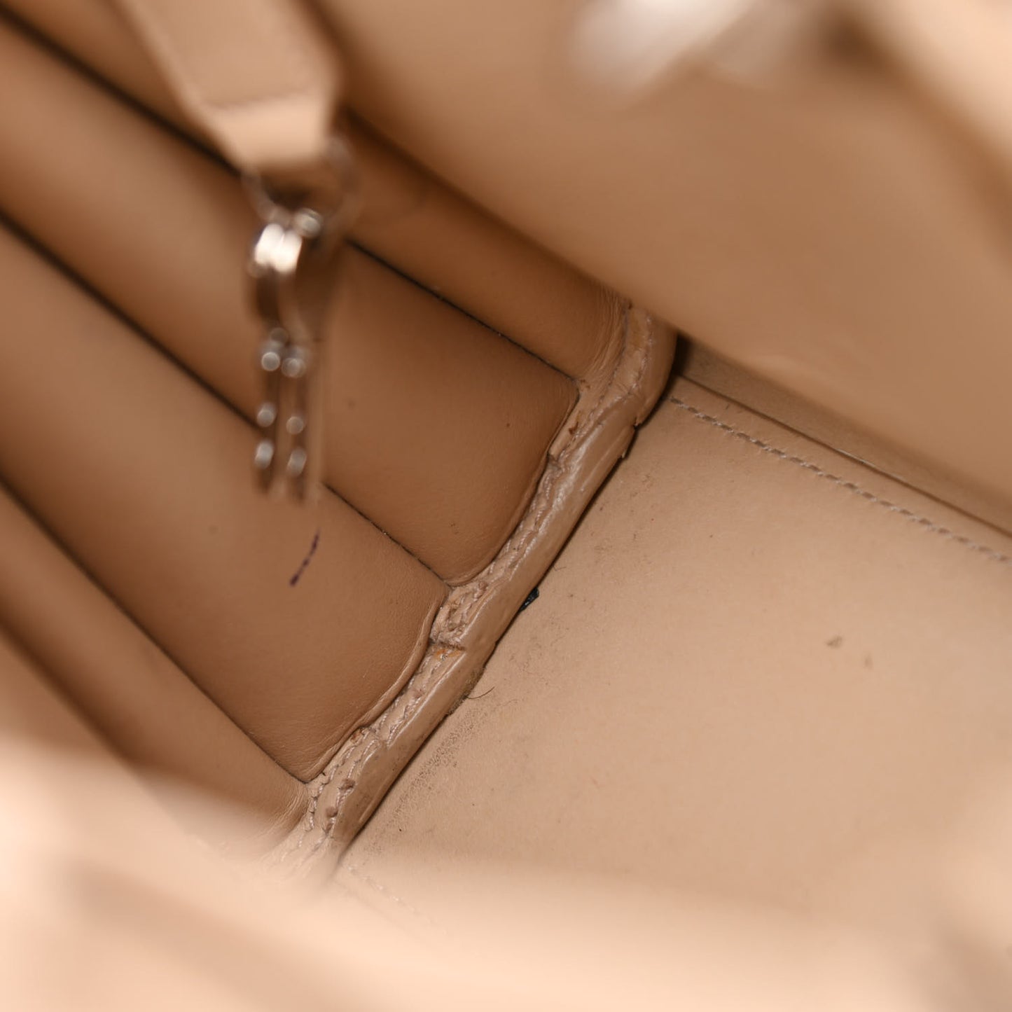 Grained Calfskin Nano Sac De Jour Dark Beige