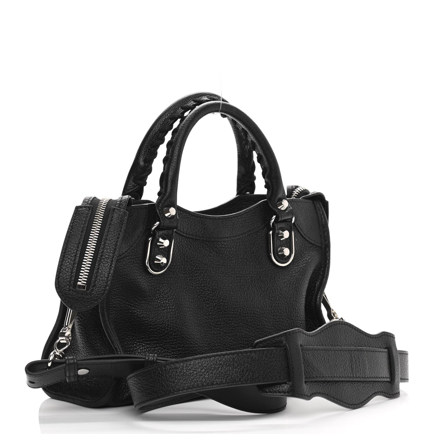 Balenciaga Chevre Silver Metallic Edge Hardware Mini City Black 3 of 10