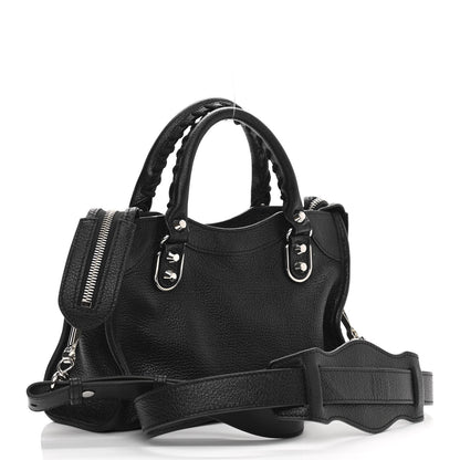 Balenciaga Chevre Silver Metallic Edge Hardware Mini City Black 3 of 10