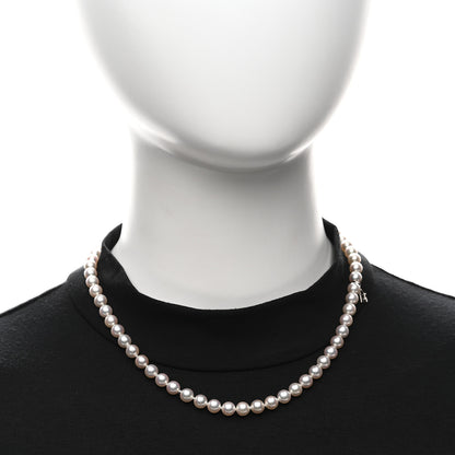 Mikimoto 18K White Gold Akoya Cultured Pearl 6-6.5mm Strand Necklace 16" 2 of 5