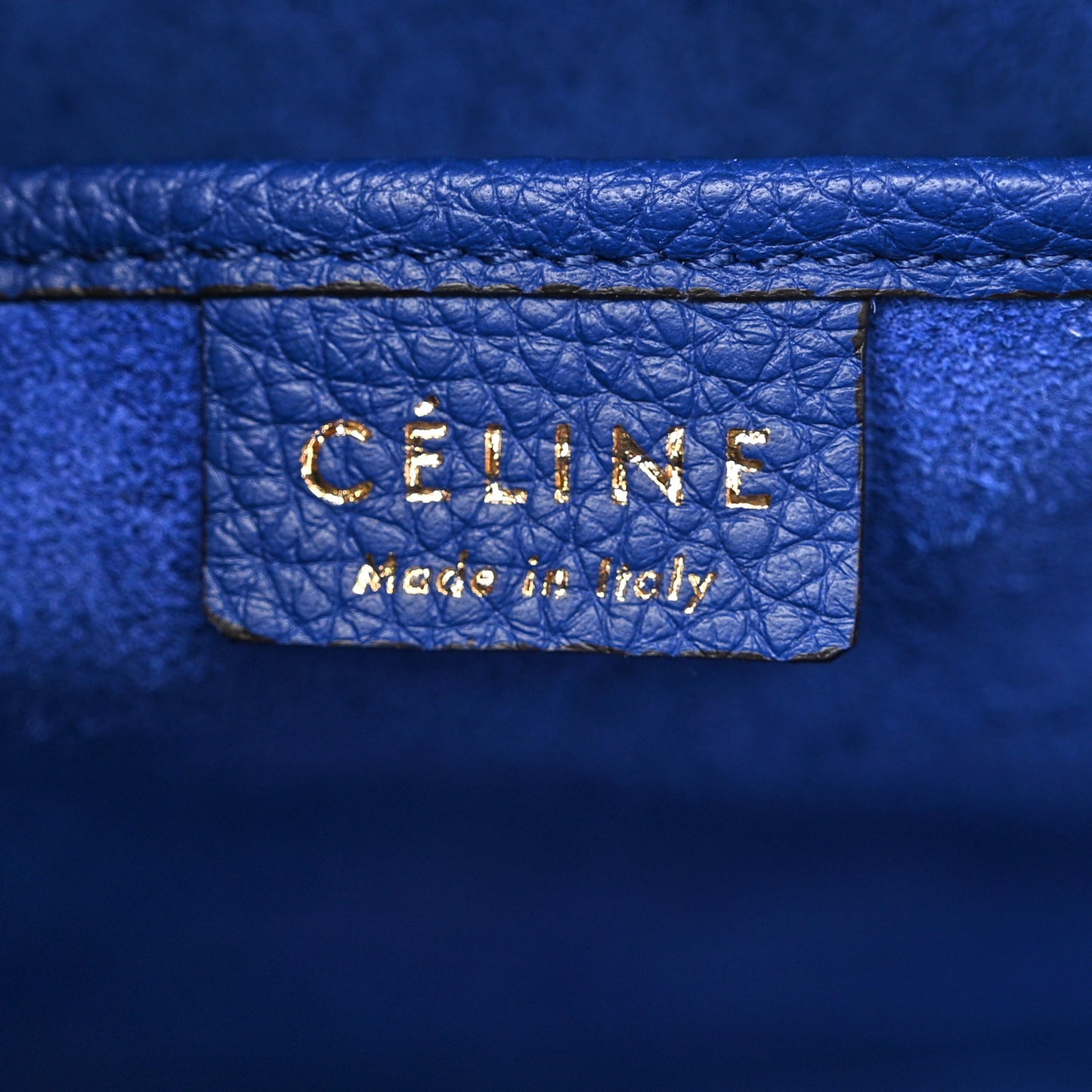 Drummed Calfskin Nano Luggage Indigo