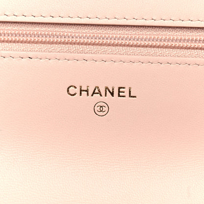 Chanel Lambskin Plexi Quilted Wallet On Chain WOC Light Beige 6 of 11