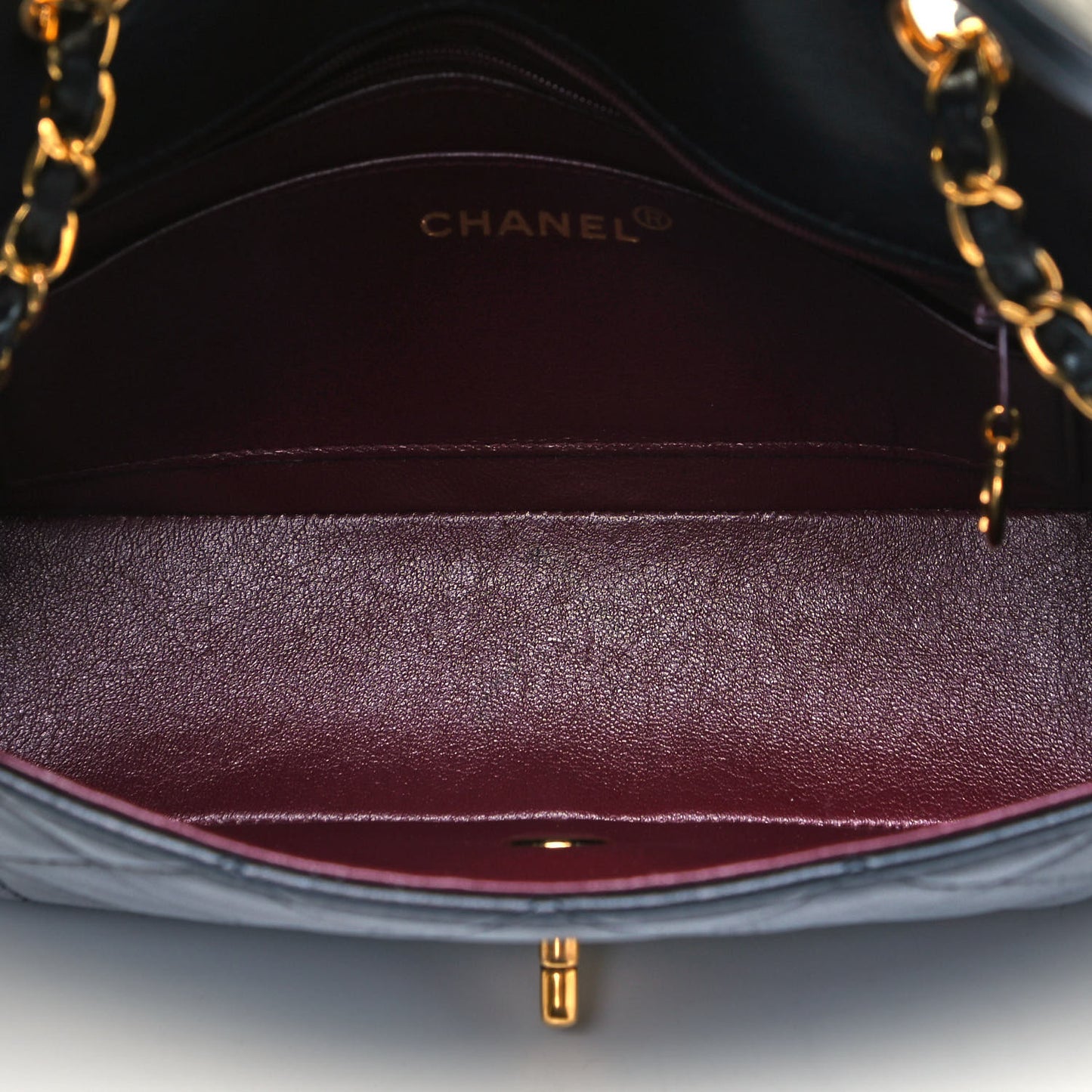 Lambskin Quilted Small Single Flap Black