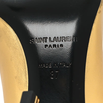 Saint Laurent Calfskin Opyum 85 Pumps 37 Gold 7 of 9