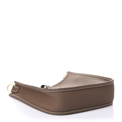 Hermes Taurillon Clemence Amazone Evelyne TPM Etoupe Bleu Indigo 4 of 10