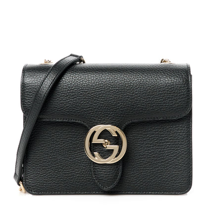 Gucci Dollar Calfskin Small Interlocking G Shoulder Bag Black 1 of 11