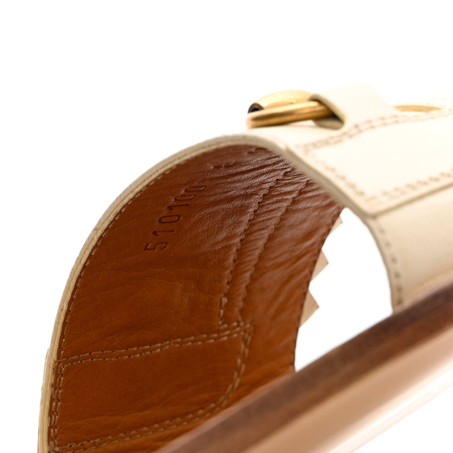 Gucci Goatskin Fringe Mens Horsebit Slide Sandals 8 White 9 of 12