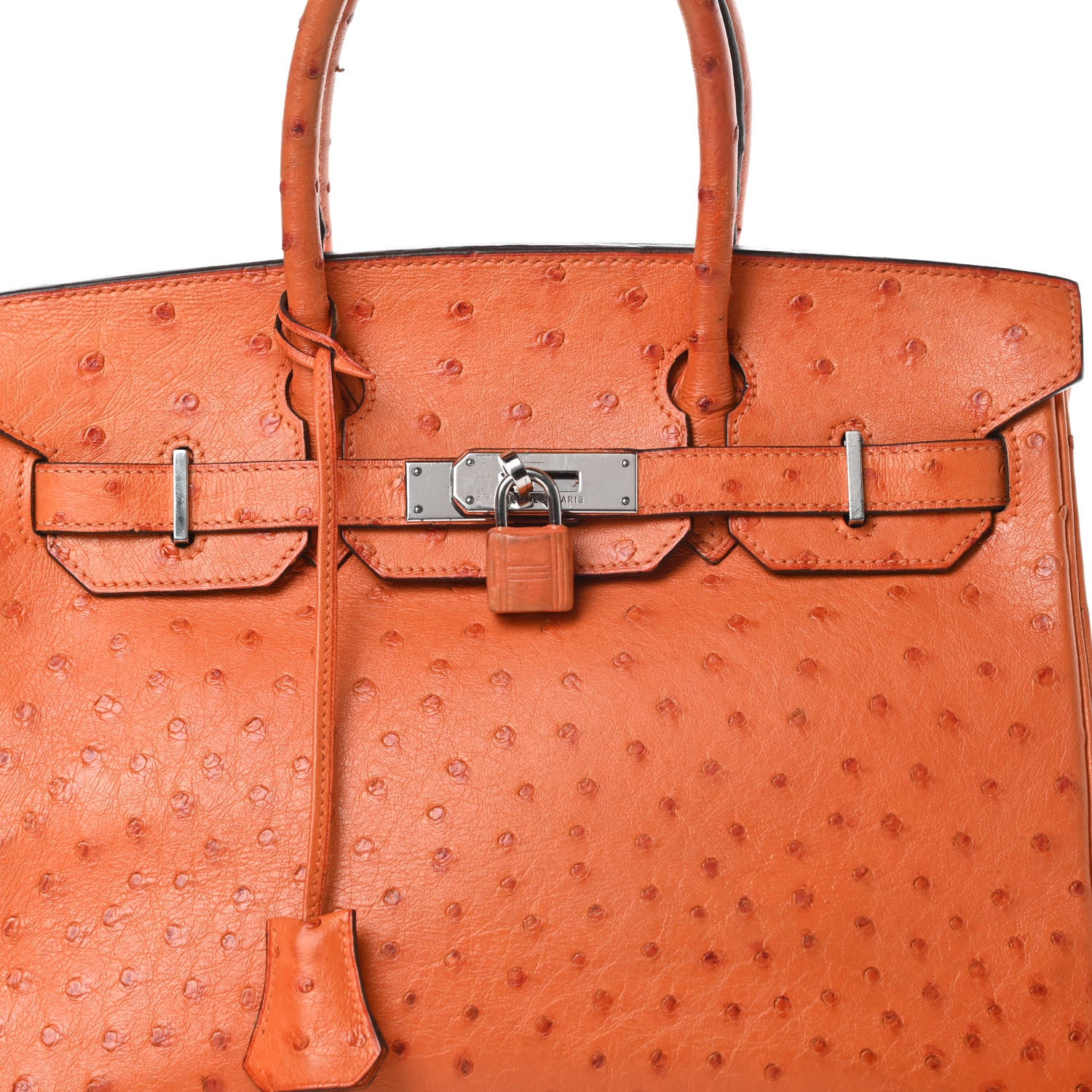 Hermes Ostrich Birkin 30 Orange 32 of 41